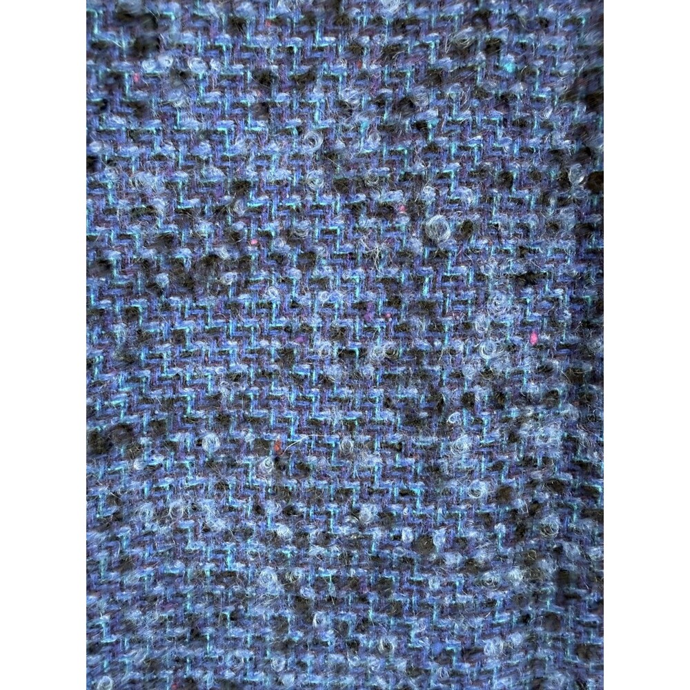 Vintage Pendleton Wool Jacket Blue Black Tweed Boucle Box Crop Large 12 14 - Picture 9 of 12